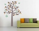 Tall Tree with Birds Leaves Shelf Tree Vinyl Decals Nursery Stickers